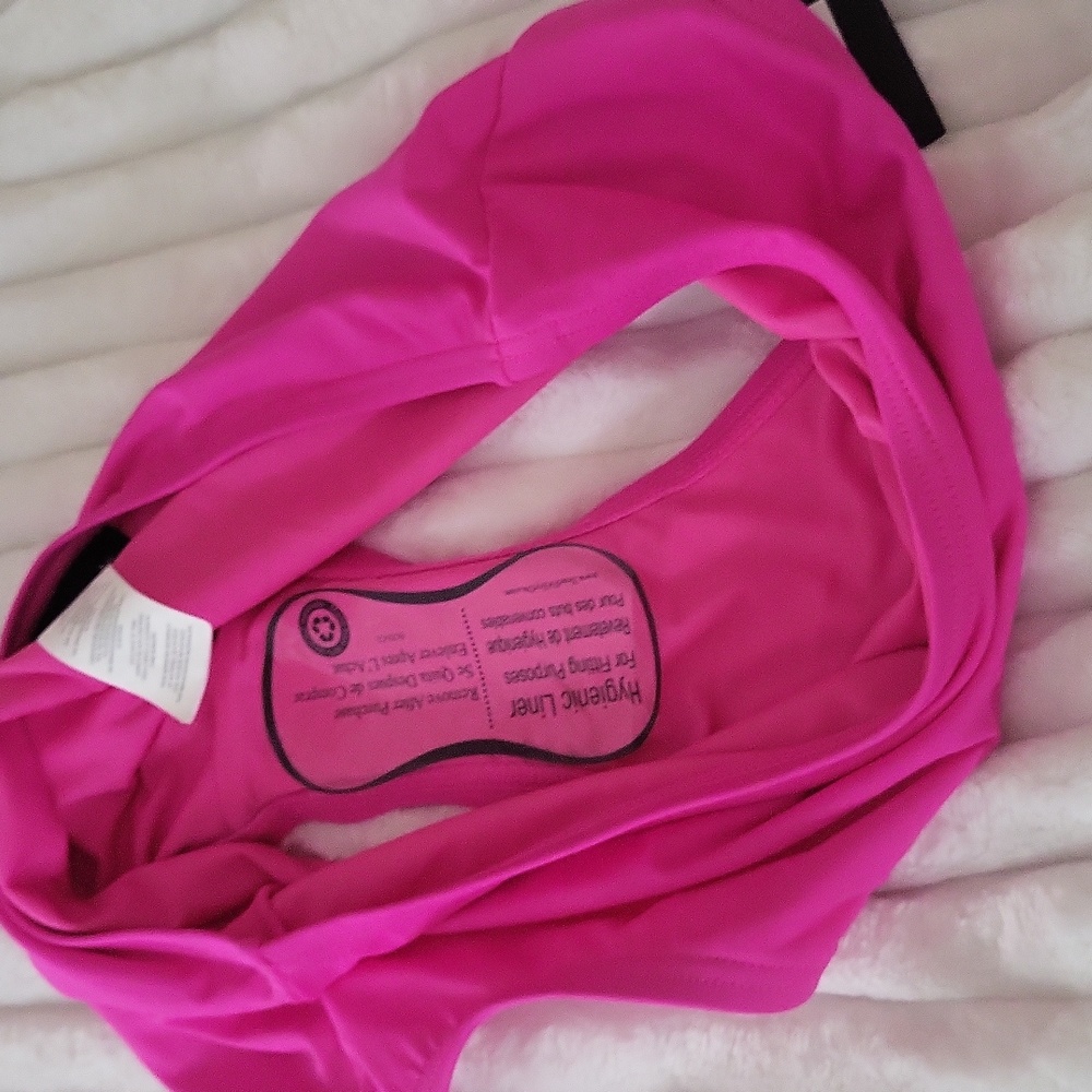 Kate Spade New York fuchsia pink ruffle bikini top and high-waisted bottom set - Picture 7 of 8